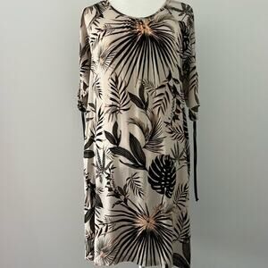 STARK X palm print dress coverup tan black XS